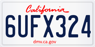 CA license plate 6UFX324