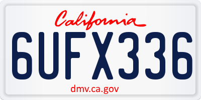 CA license plate 6UFX336