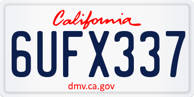 CA license plate 6UFX337