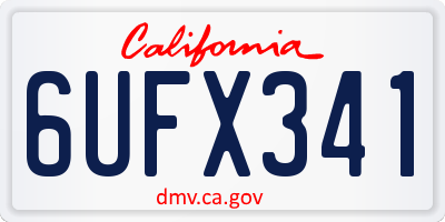 CA license plate 6UFX341