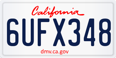 CA license plate 6UFX348