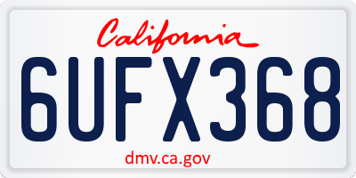 CA license plate 6UFX368