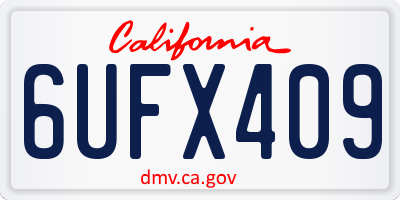 CA license plate 6UFX409
