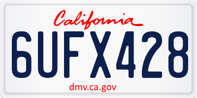CA license plate 6UFX428