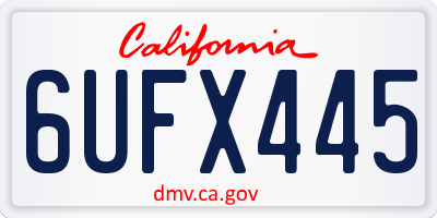 CA license plate 6UFX445