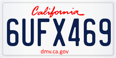 CA license plate 6UFX469
