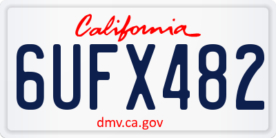 CA license plate 6UFX482