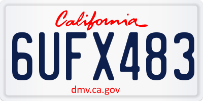 CA license plate 6UFX483