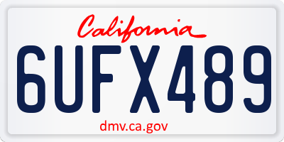 CA license plate 6UFX489