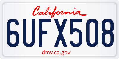 CA license plate 6UFX508