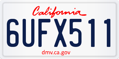 CA license plate 6UFX511