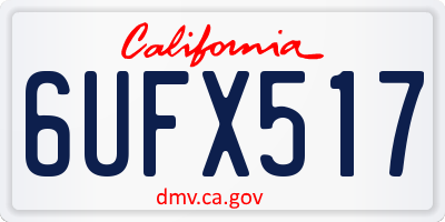 CA license plate 6UFX517
