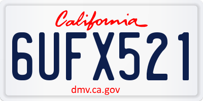 CA license plate 6UFX521