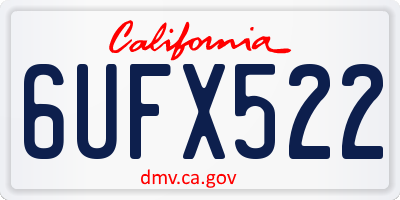 CA license plate 6UFX522