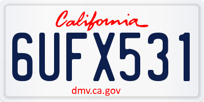 CA license plate 6UFX531