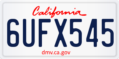CA license plate 6UFX545