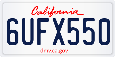 CA license plate 6UFX550