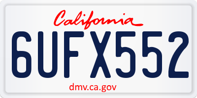CA license plate 6UFX552