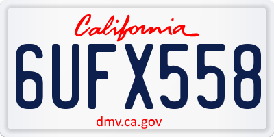 CA license plate 6UFX558