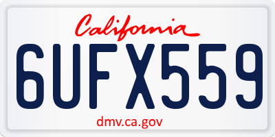 CA license plate 6UFX559