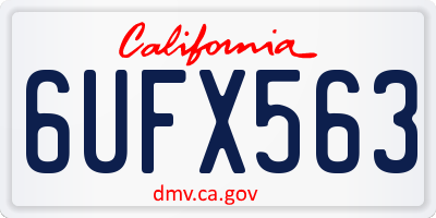 CA license plate 6UFX563