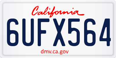 CA license plate 6UFX564