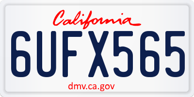 CA license plate 6UFX565