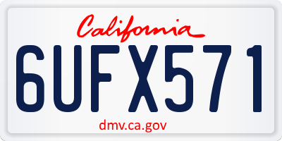 CA license plate 6UFX571