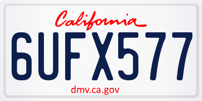 CA license plate 6UFX577