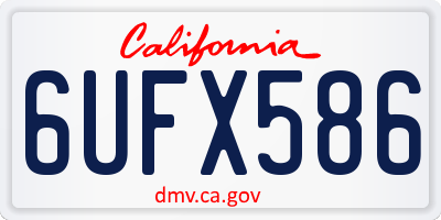 CA license plate 6UFX586