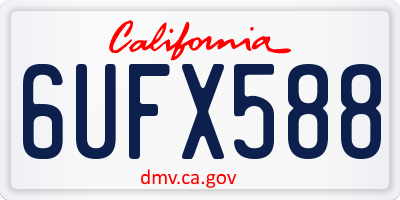 CA license plate 6UFX588