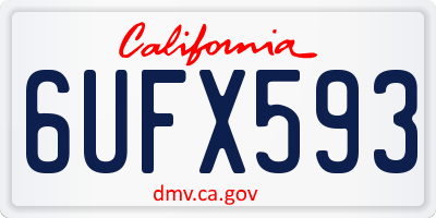 CA license plate 6UFX593