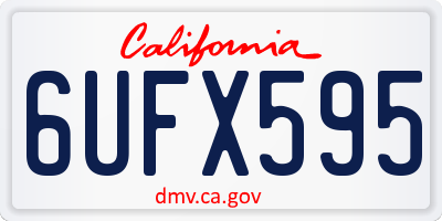 CA license plate 6UFX595