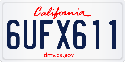 CA license plate 6UFX611
