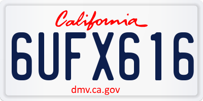 CA license plate 6UFX616