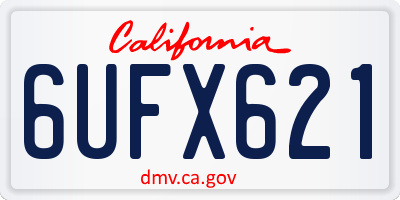 CA license plate 6UFX621