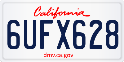CA license plate 6UFX628