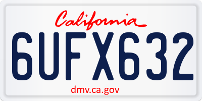 CA license plate 6UFX632
