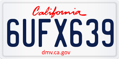 CA license plate 6UFX639