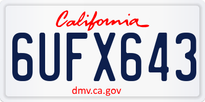 CA license plate 6UFX643