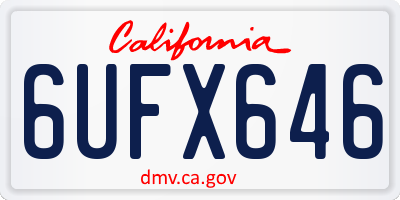 CA license plate 6UFX646