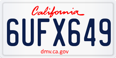 CA license plate 6UFX649