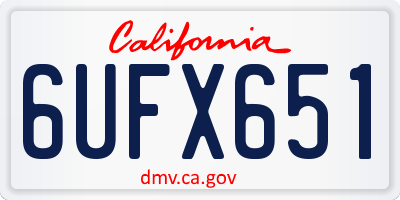 CA license plate 6UFX651
