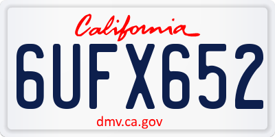 CA license plate 6UFX652