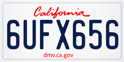 CA license plate 6UFX656
