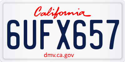 CA license plate 6UFX657