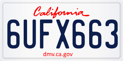 CA license plate 6UFX663