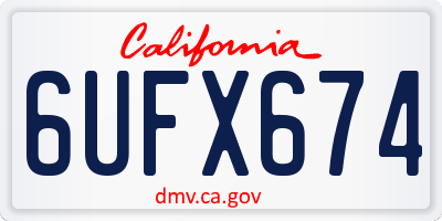 CA license plate 6UFX674