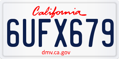 CA license plate 6UFX679