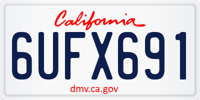 CA license plate 6UFX691